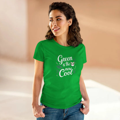 Green Is The New Cool Cotton Women Tshirt - Billien