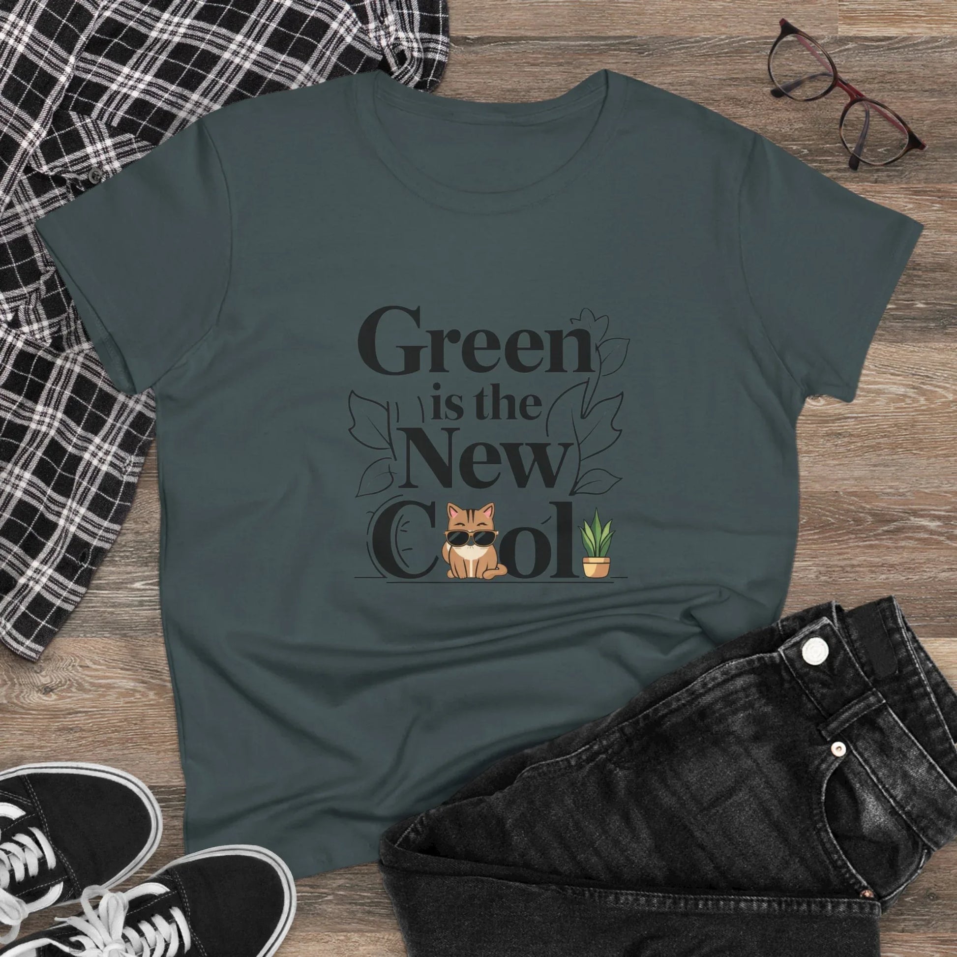 Green Is The New Cool Women Cotton Tshirt - Billien