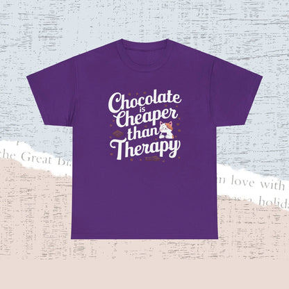 Chocolate Is Cheaper Than Therapy Cotton Tshirt - Billien