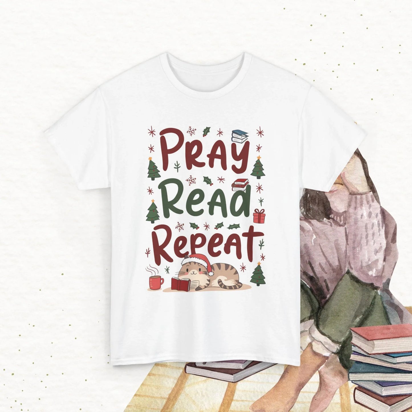 Pray Read Repeat Cotton Tshirts - Billien
