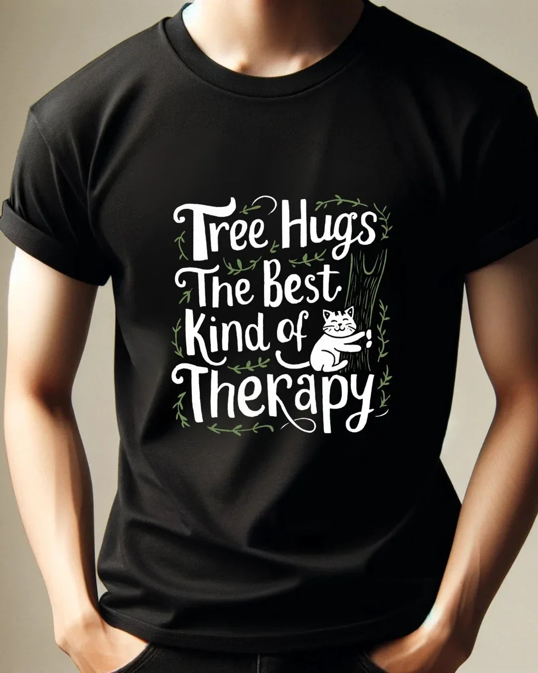 Tree Hug Best Kind of Therapy Cotton T-Shirt - Billien