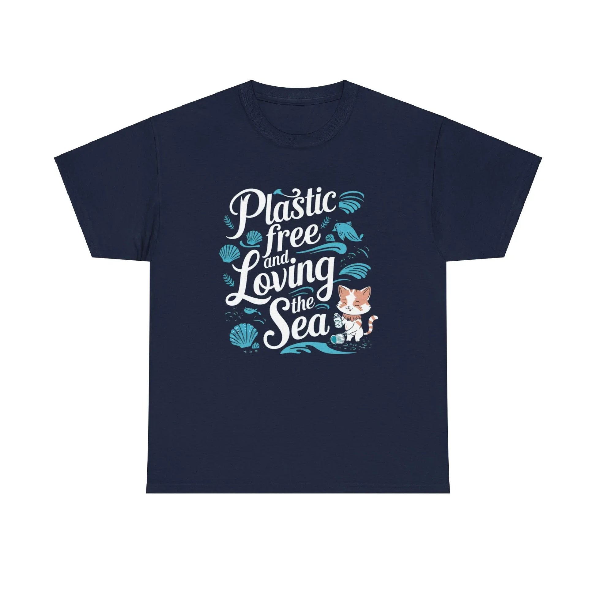Plastics Free & Loving Sea Environmental Unisex Cotton Tee - Billien