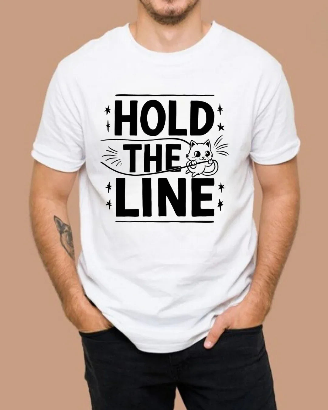 Hold The Line Idiom Cotton T-Shirt - Billien