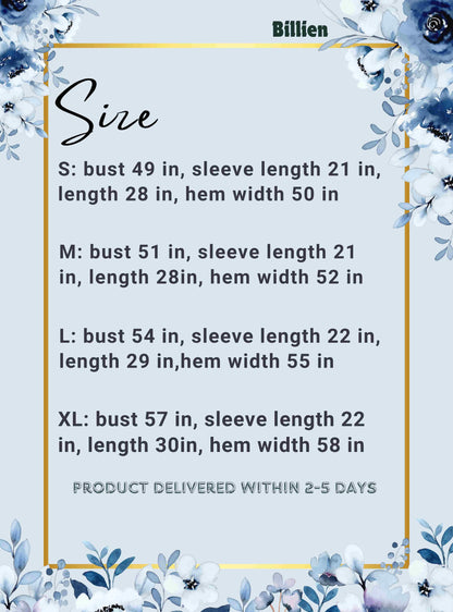 Floral Top features a classic round neck and three-quarter sleeves - Billien