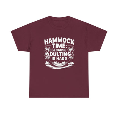 Hammock Time Because Adulting Is Hard Unisex Cotton T-Shirt - Billien