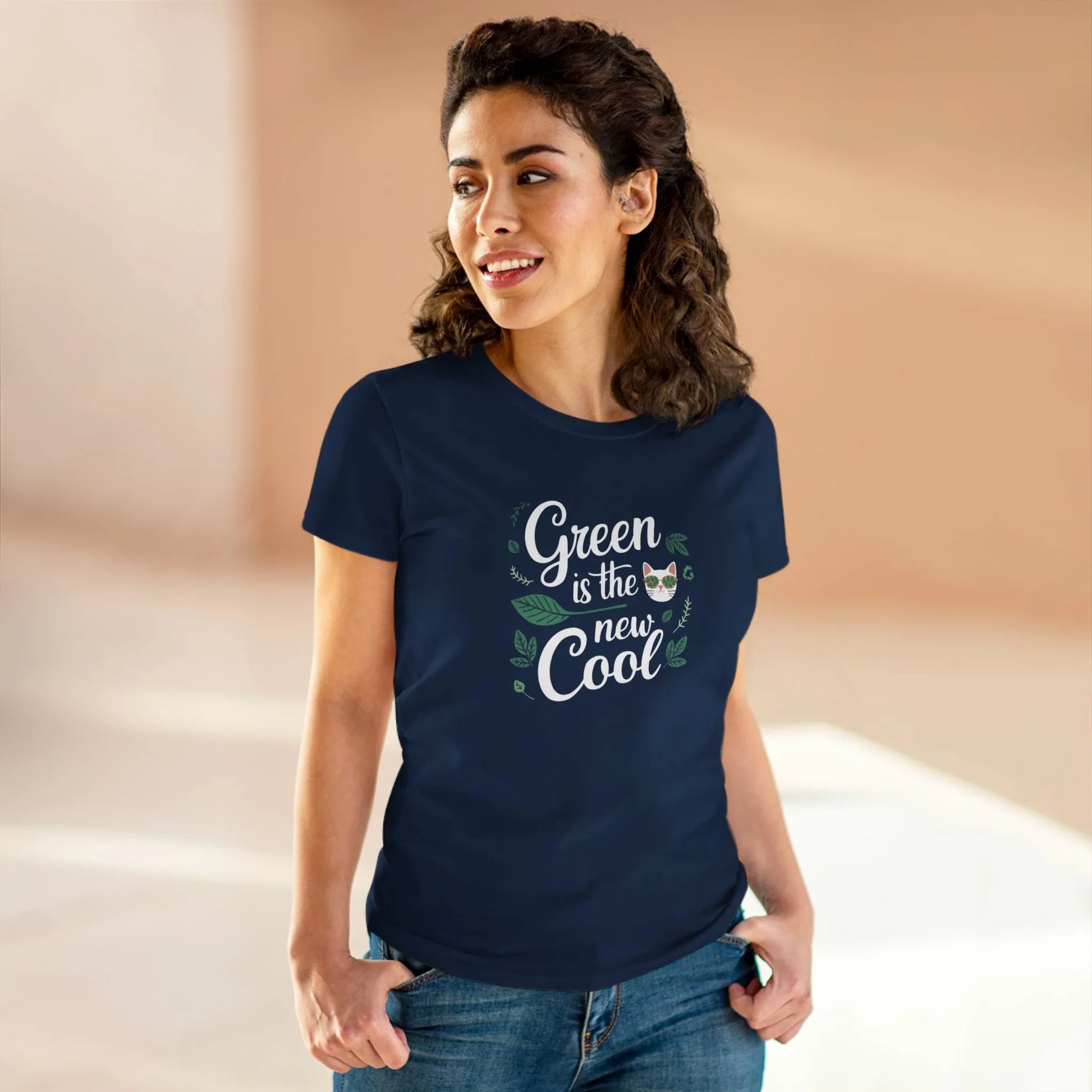 Green Is The New Cool Cotton Women Tshirt - Billien