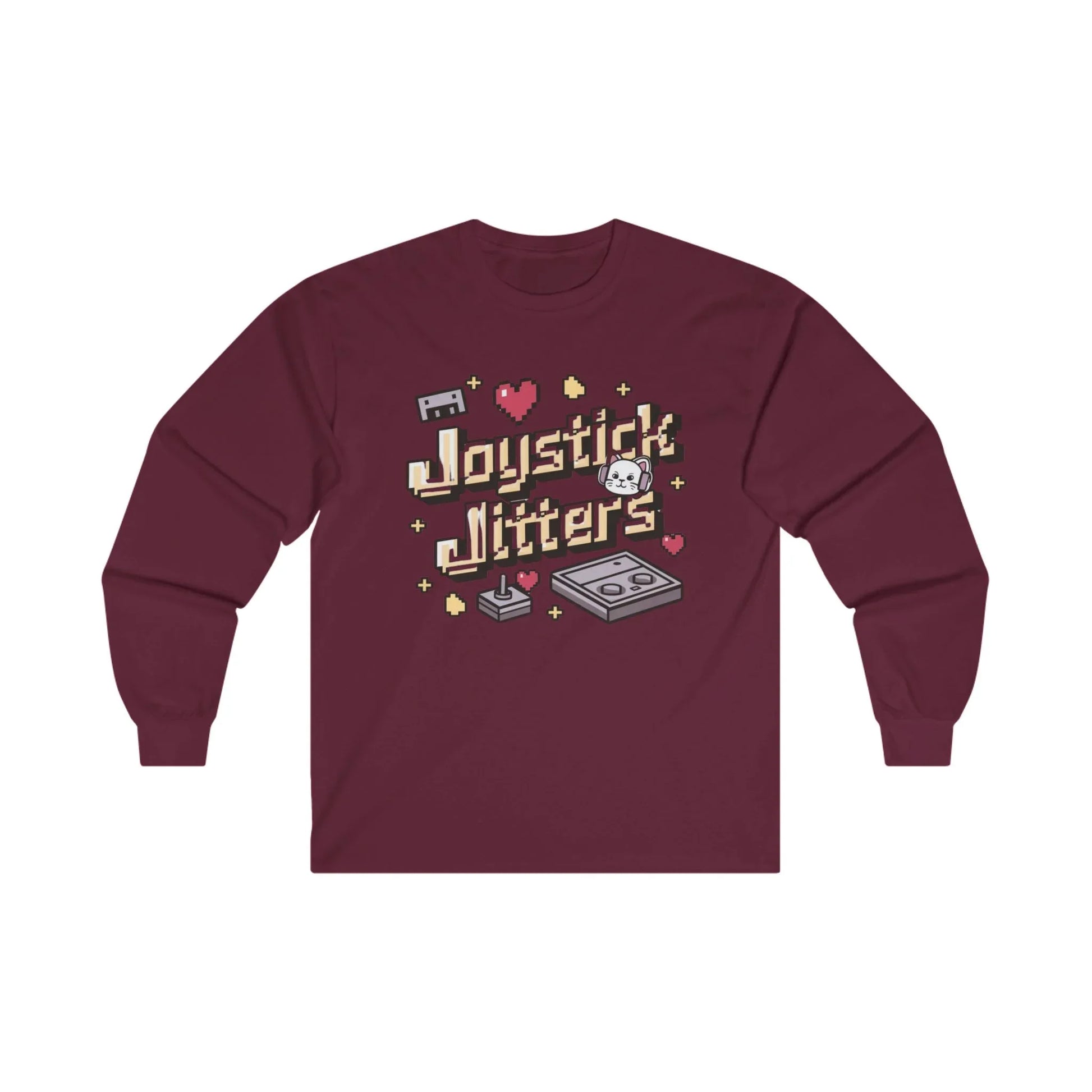 Joystick Jitters Vintage Retro Video Games Cotton Long Sleeve Tshirt - Billien