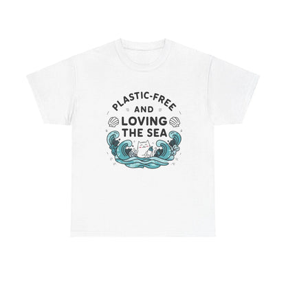 Plastic Free & Loving Sea Environmental Cotton T-Shirt - Billien