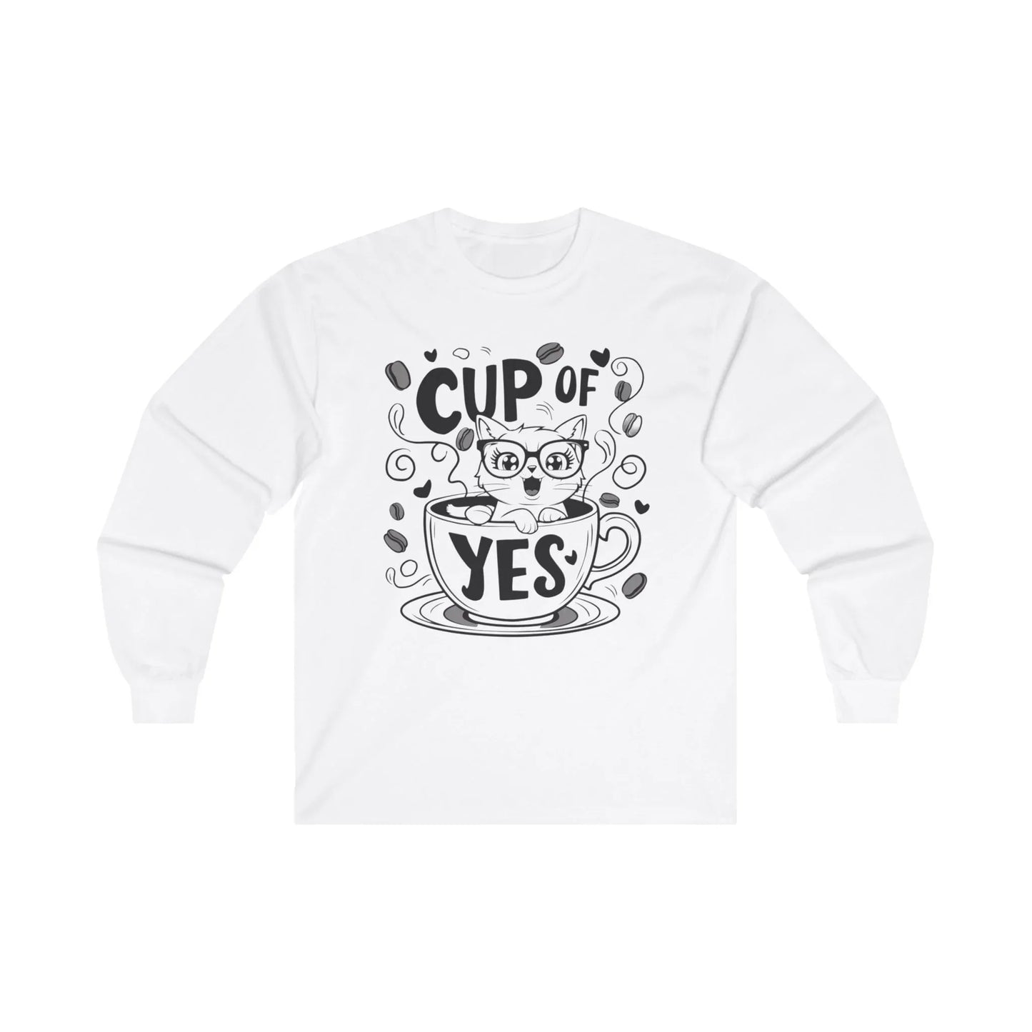 Cup Of Yes Cotton Long Sleeve Tshirt - Billien