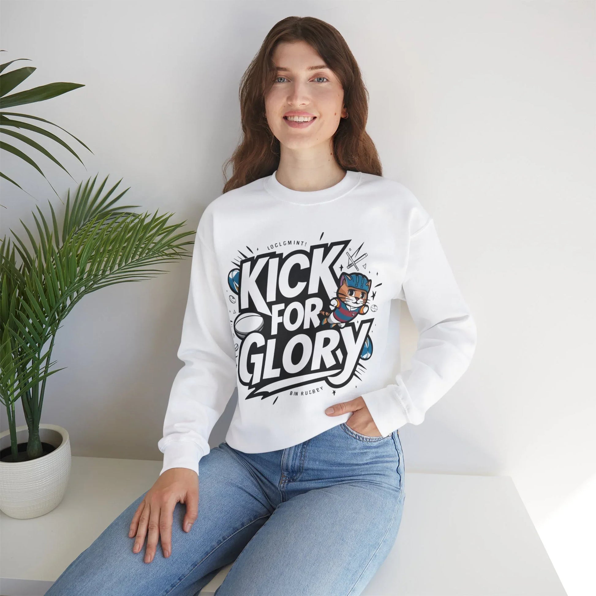 Kick For Glory Heavy Unisex Cotton Crewneck Sweatshirt - Billien