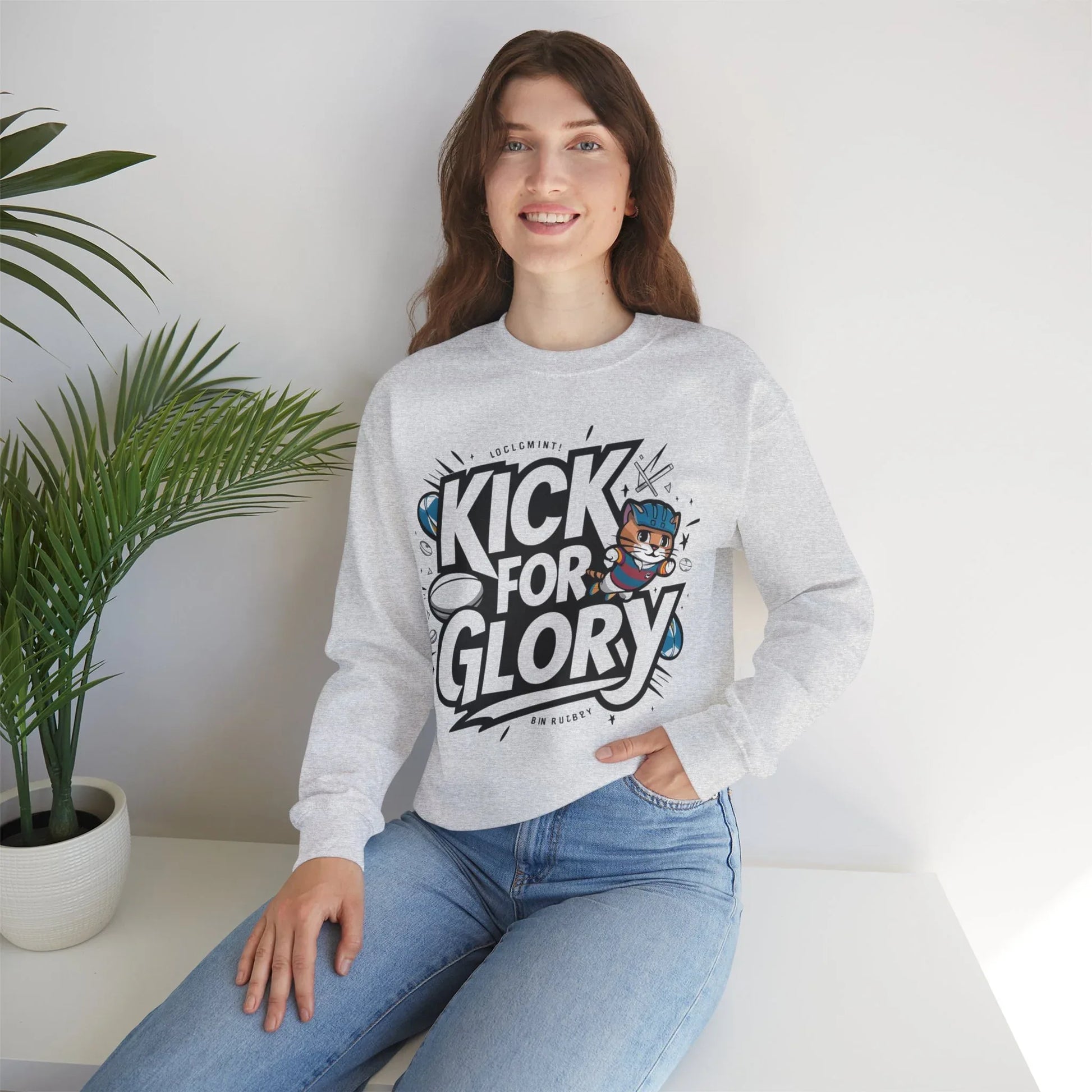 Kick For Glory Heavy Unisex Cotton Crewneck Sweatshirt - Billien