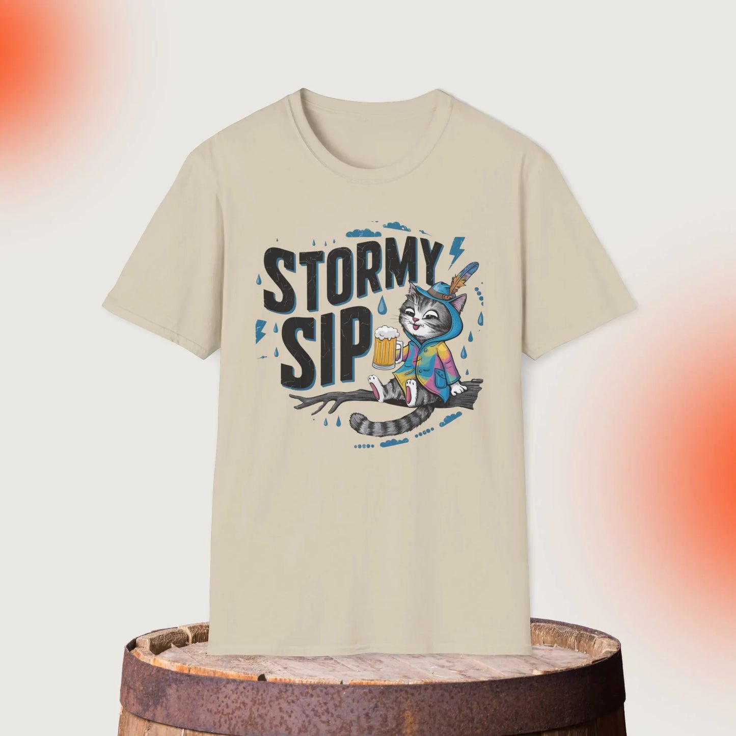 Stormy Sip Cotton Men Tshirt - Billien