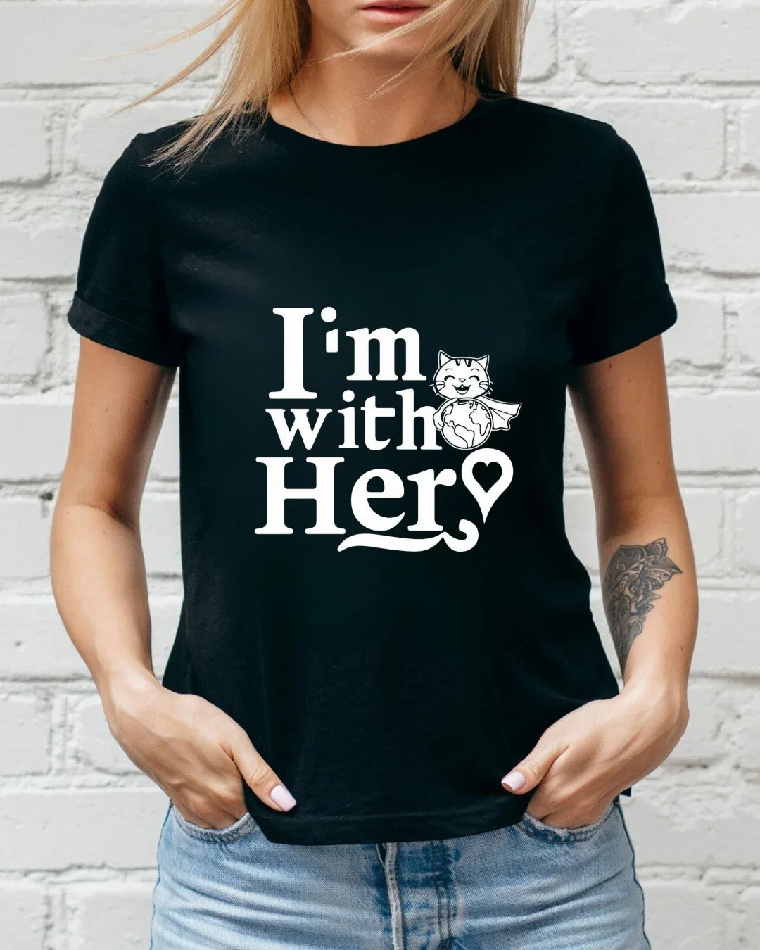 I am With Her Cotton T-Shirt - Billien