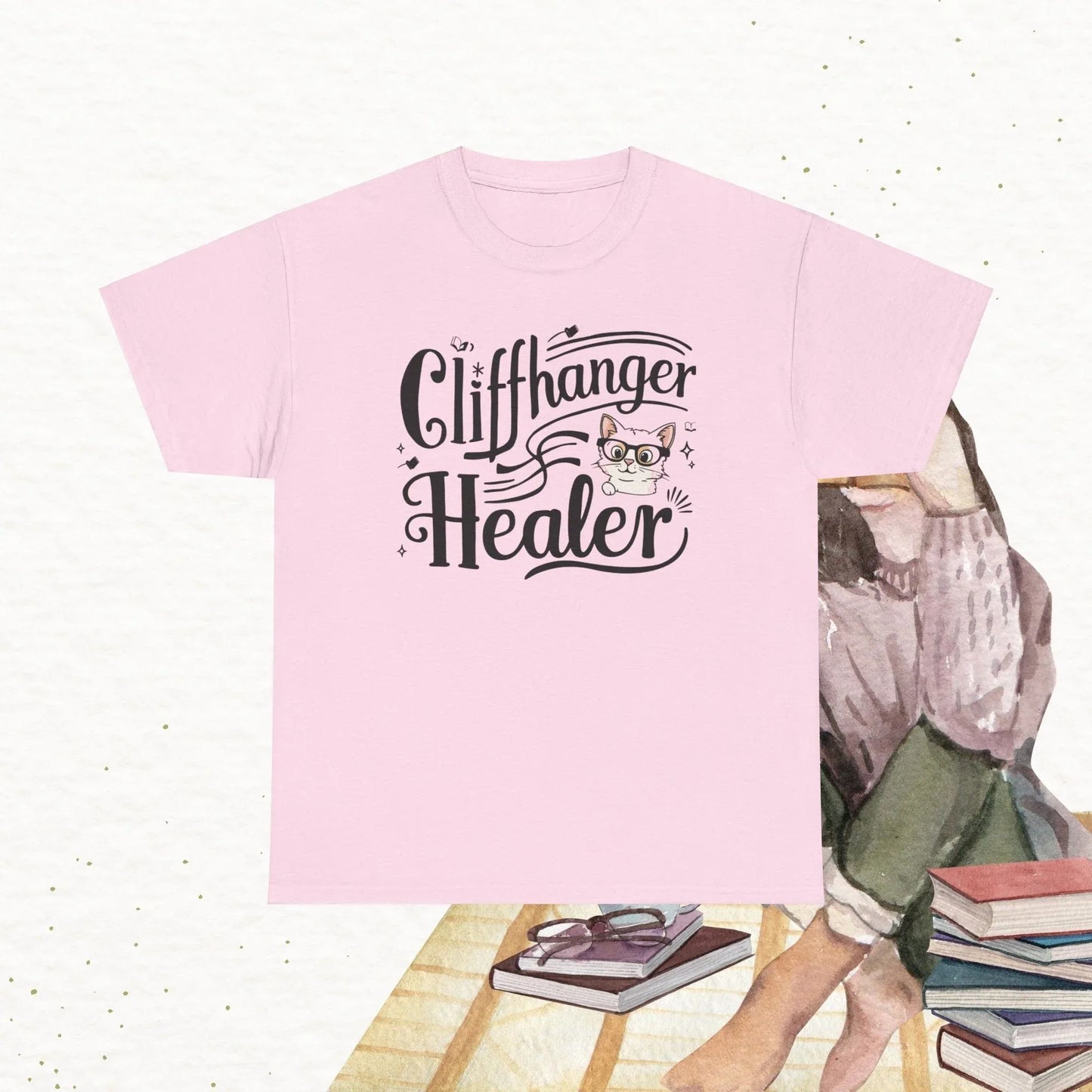 Book Lovers T-Shirt Cliffhanger Healer Cotton Tshirt - Billien