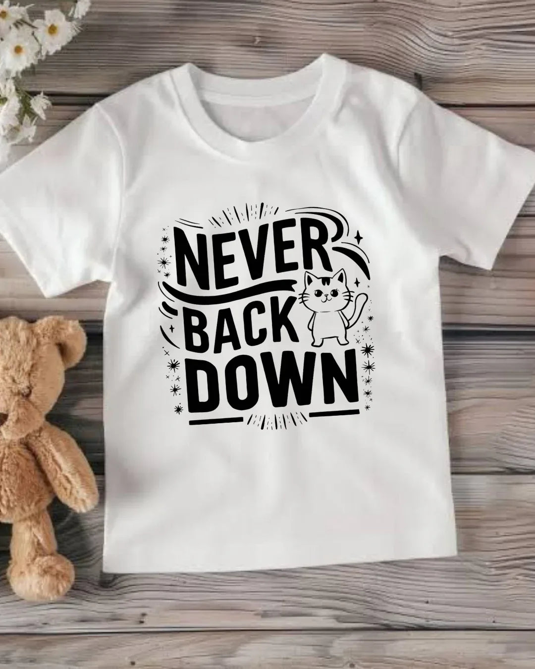 Never Back Down Youth Heavy Cotton T-Shirt - Billien