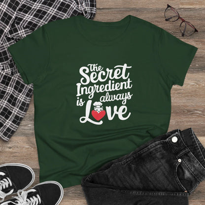 Secret Ingredient Is Love Women Cotton Tshirt - Billien