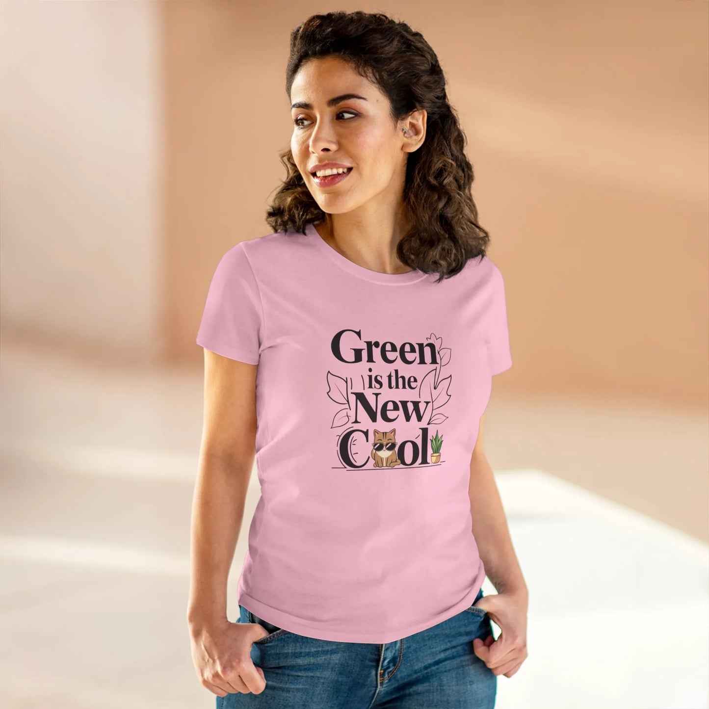 Green Is The New Cool Women Cotton Tshirt - Billien