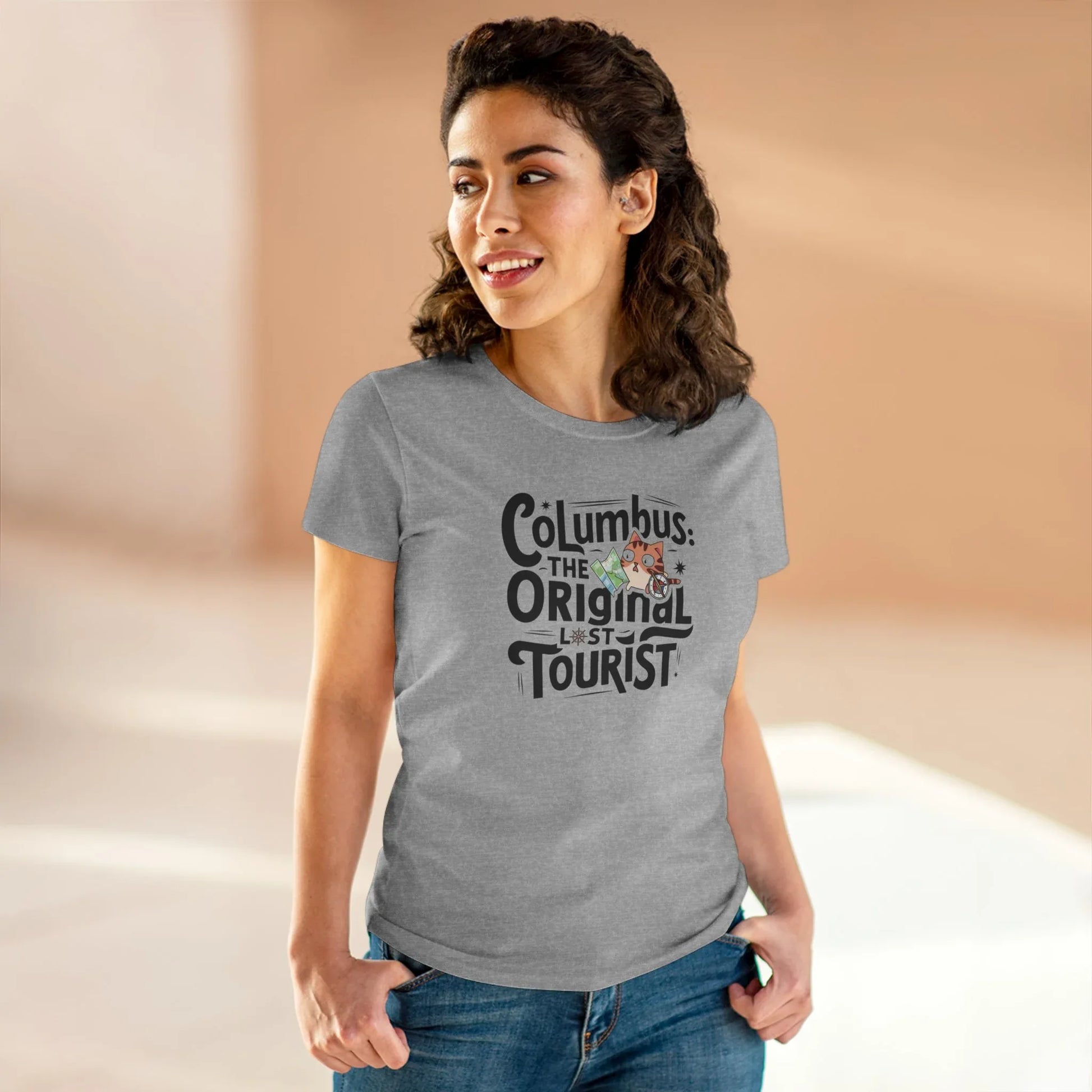 Columbus The Original Lost Tourist Cotton Women Tshirt - Billien