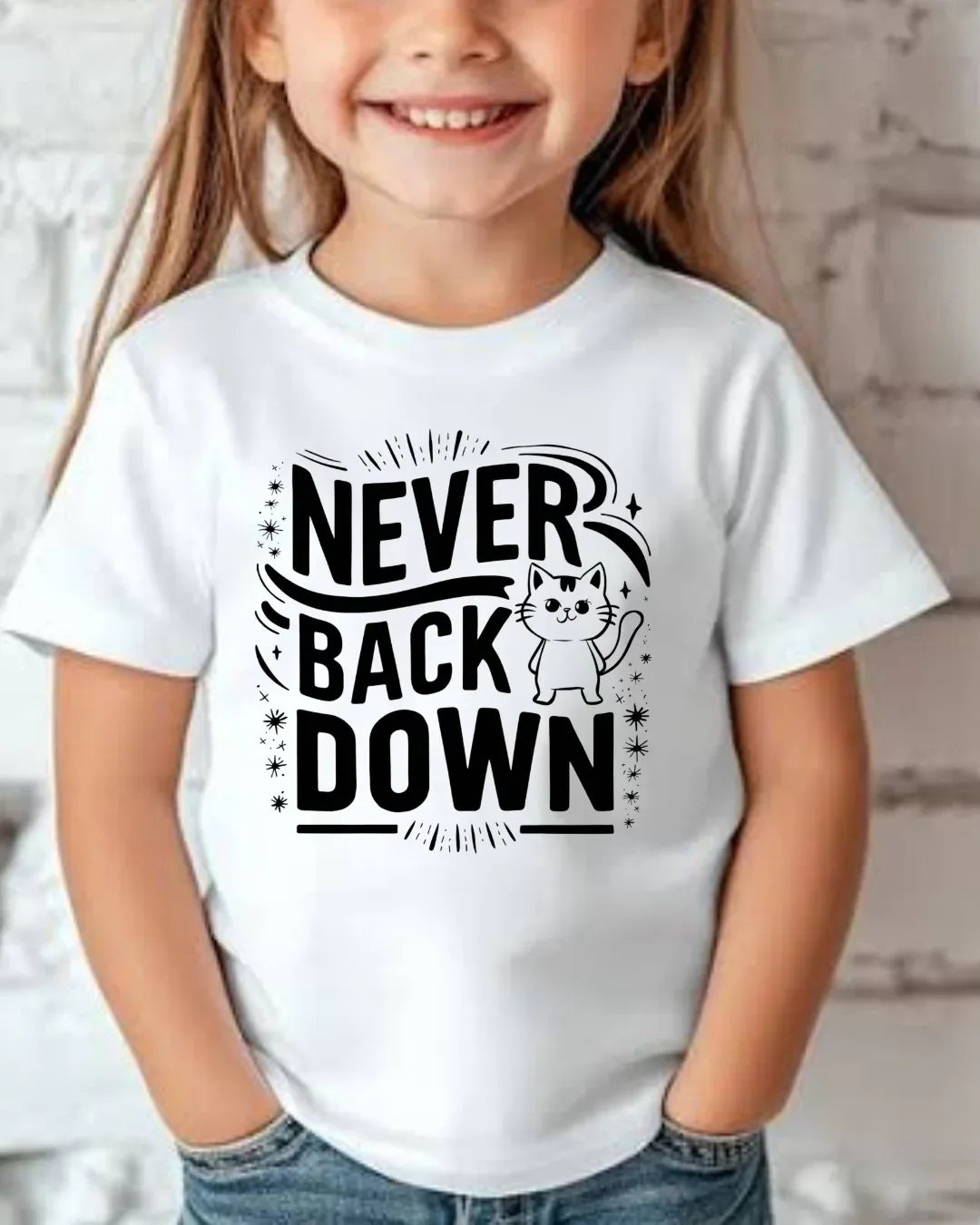 Never Back Down Youth Heavy Cotton T-Shirt - Billien