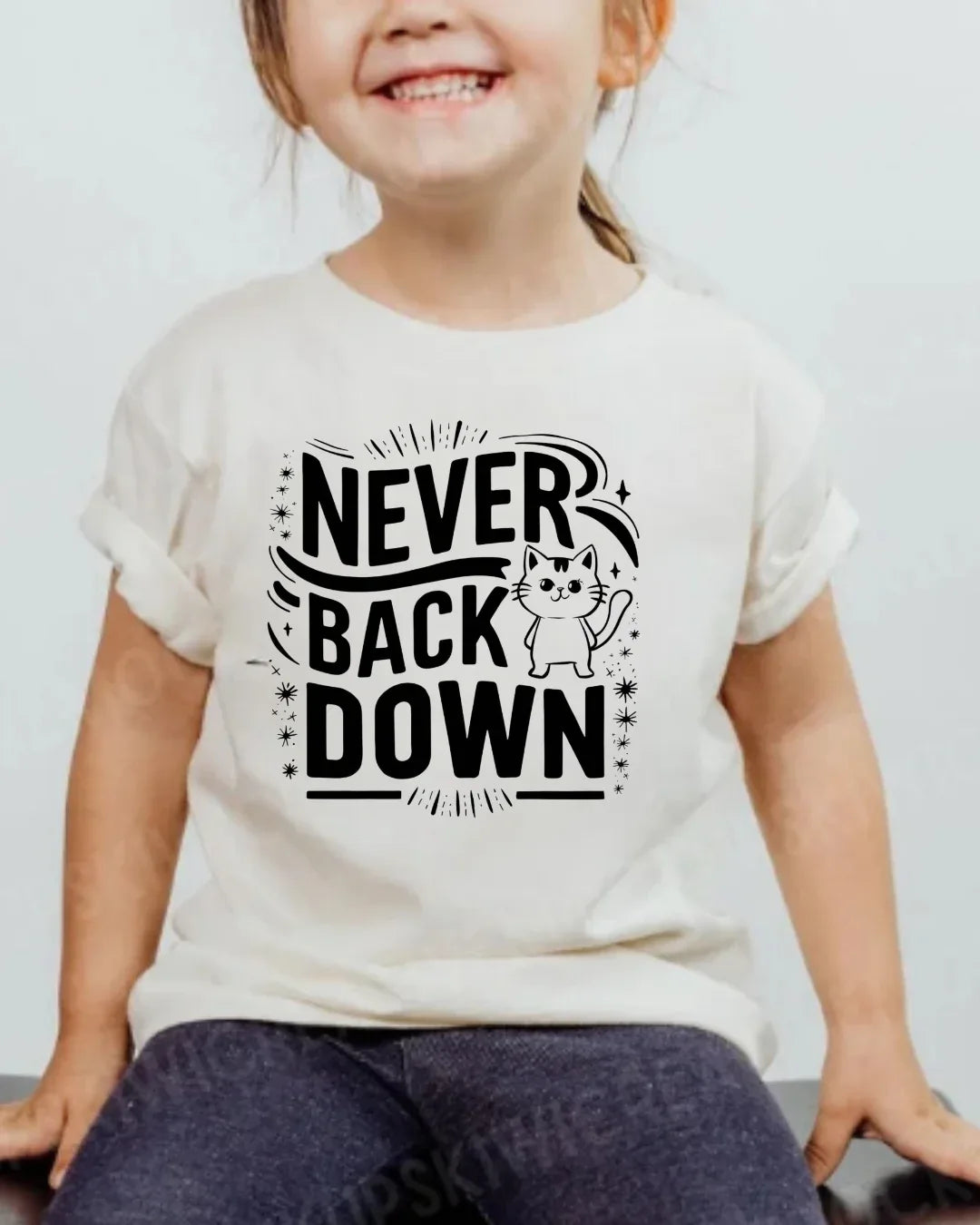 Never Back Down Youth Heavy Cotton T-Shirt - Billien