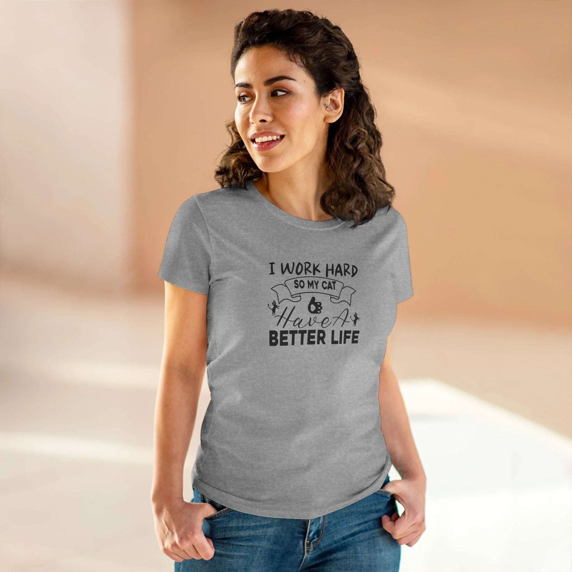 I Work Hard Women Cotton Tshirt - Billien