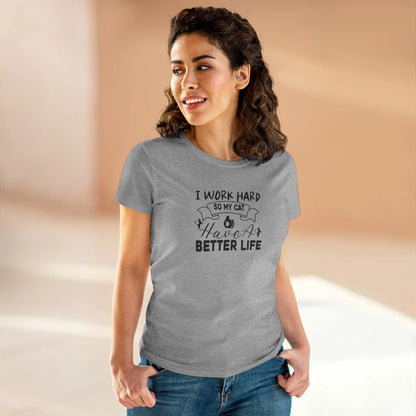 I Work Hard Women Cotton Tshirt - Billien