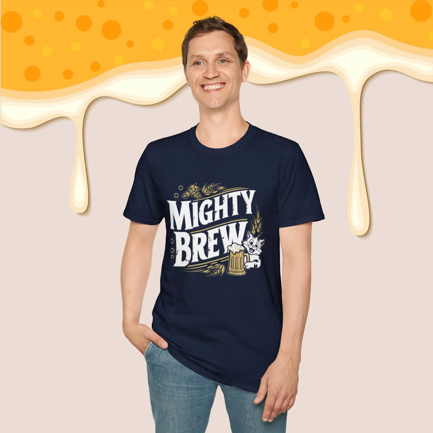 Mighty Brew Cotton Crew Neck Tshirt - Billien