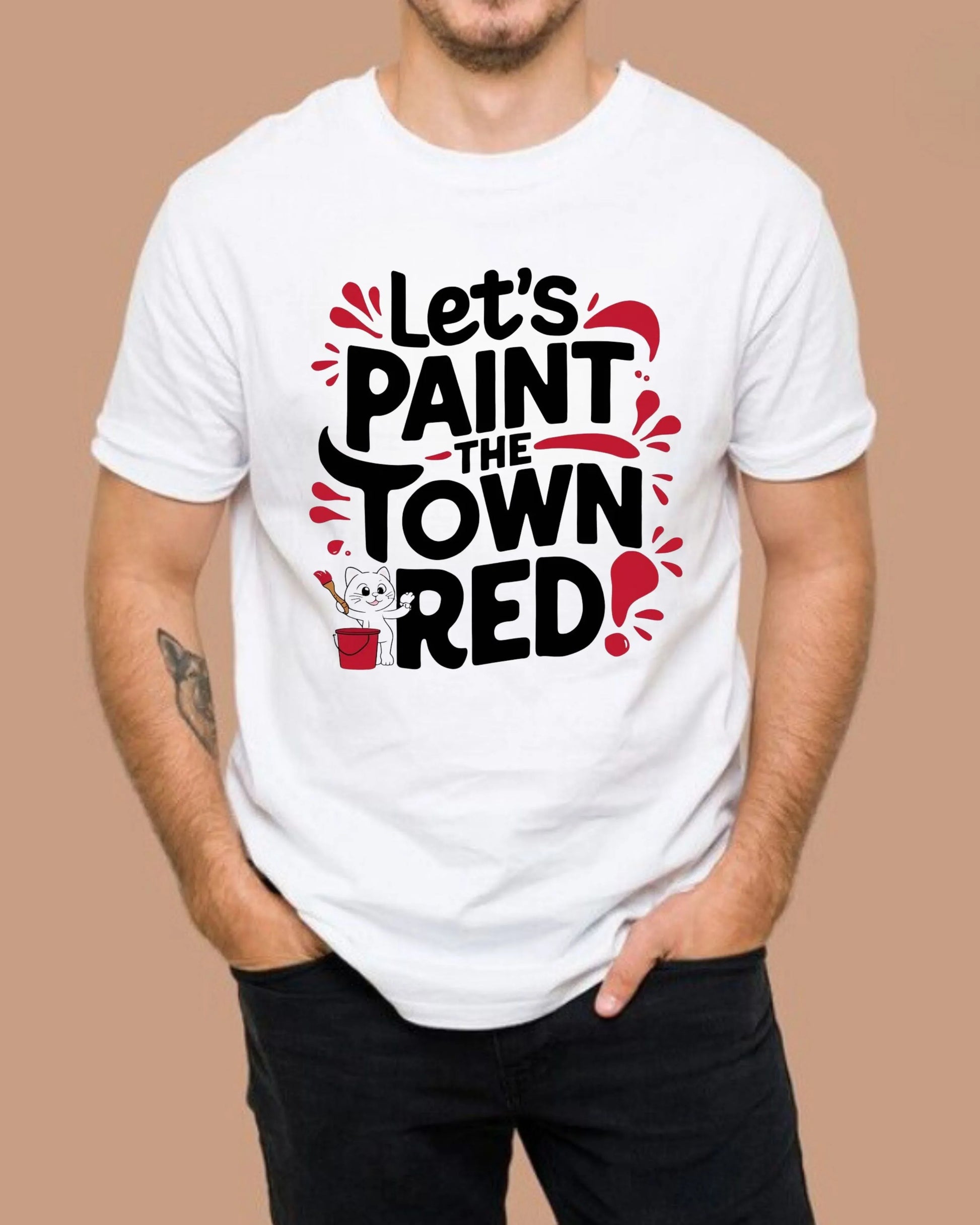 Let Paint The Town Red Cotton Tshirt - Billien