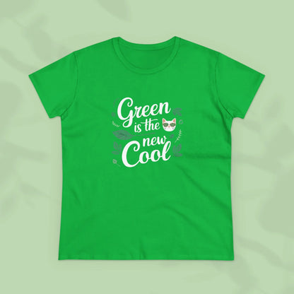 Green Is The New Cool Cotton Women Tshirt - Billien