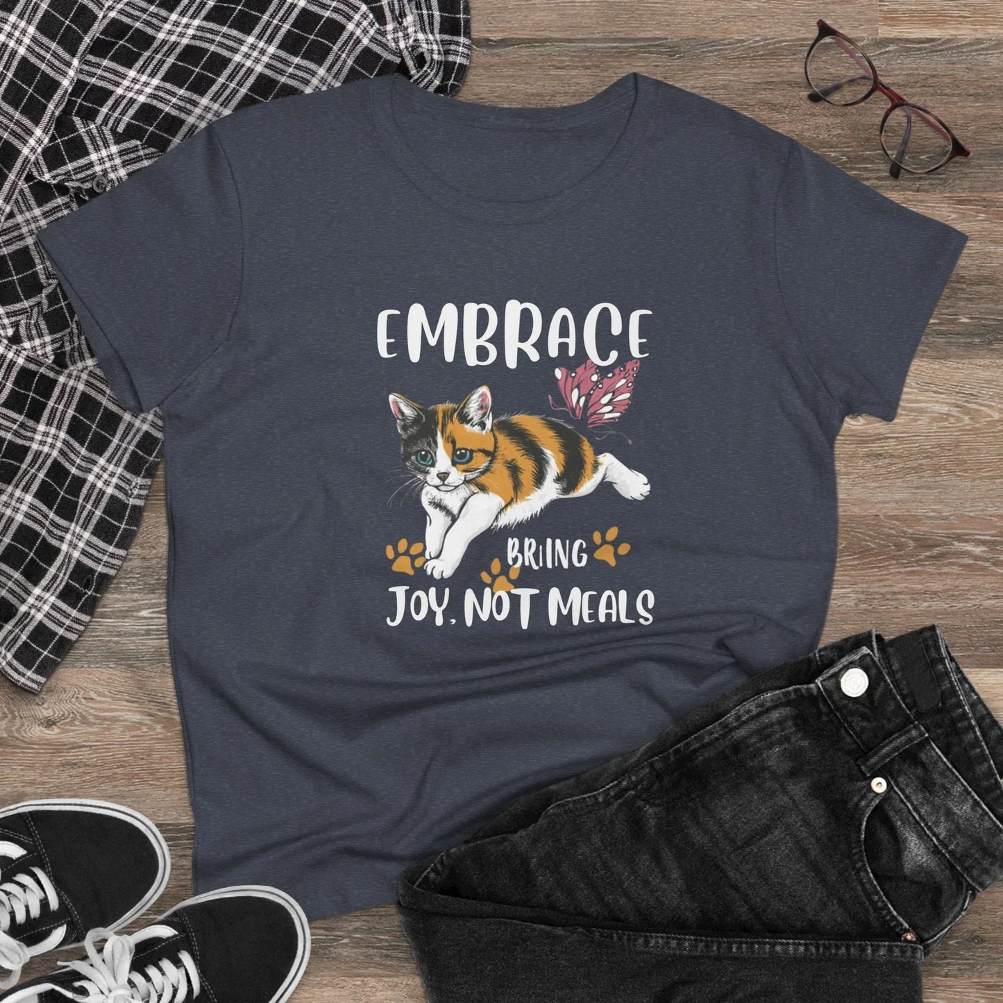 Embrace Bring Joy Not Meal Women Cotton Tshirt - Billien