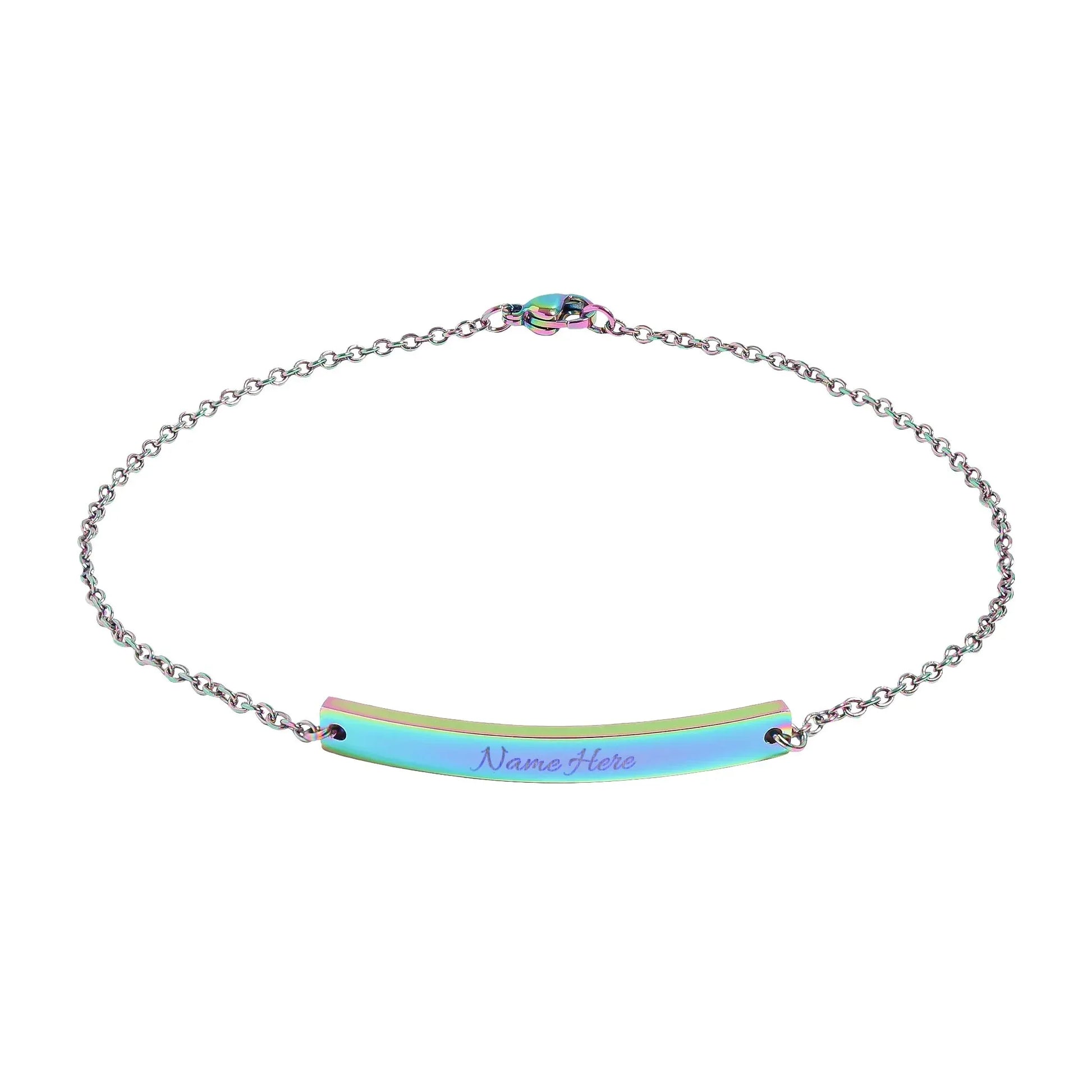 Curved Bar Anklet (Engraving) - Billien
