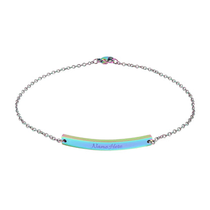 Curved Bar Anklet (Engraving) - Billien