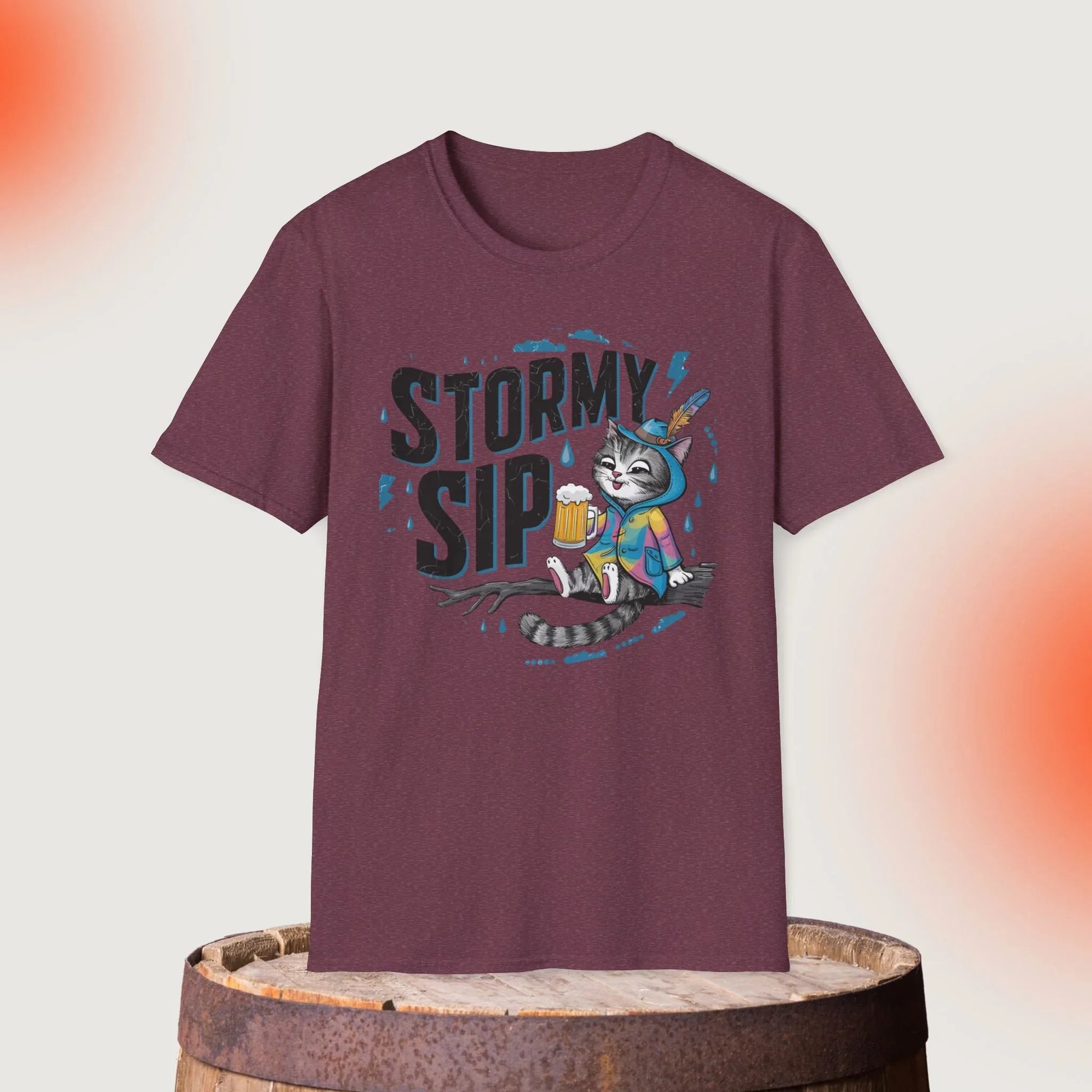 Stormy Sip Cotton Men Tshirt - Billien