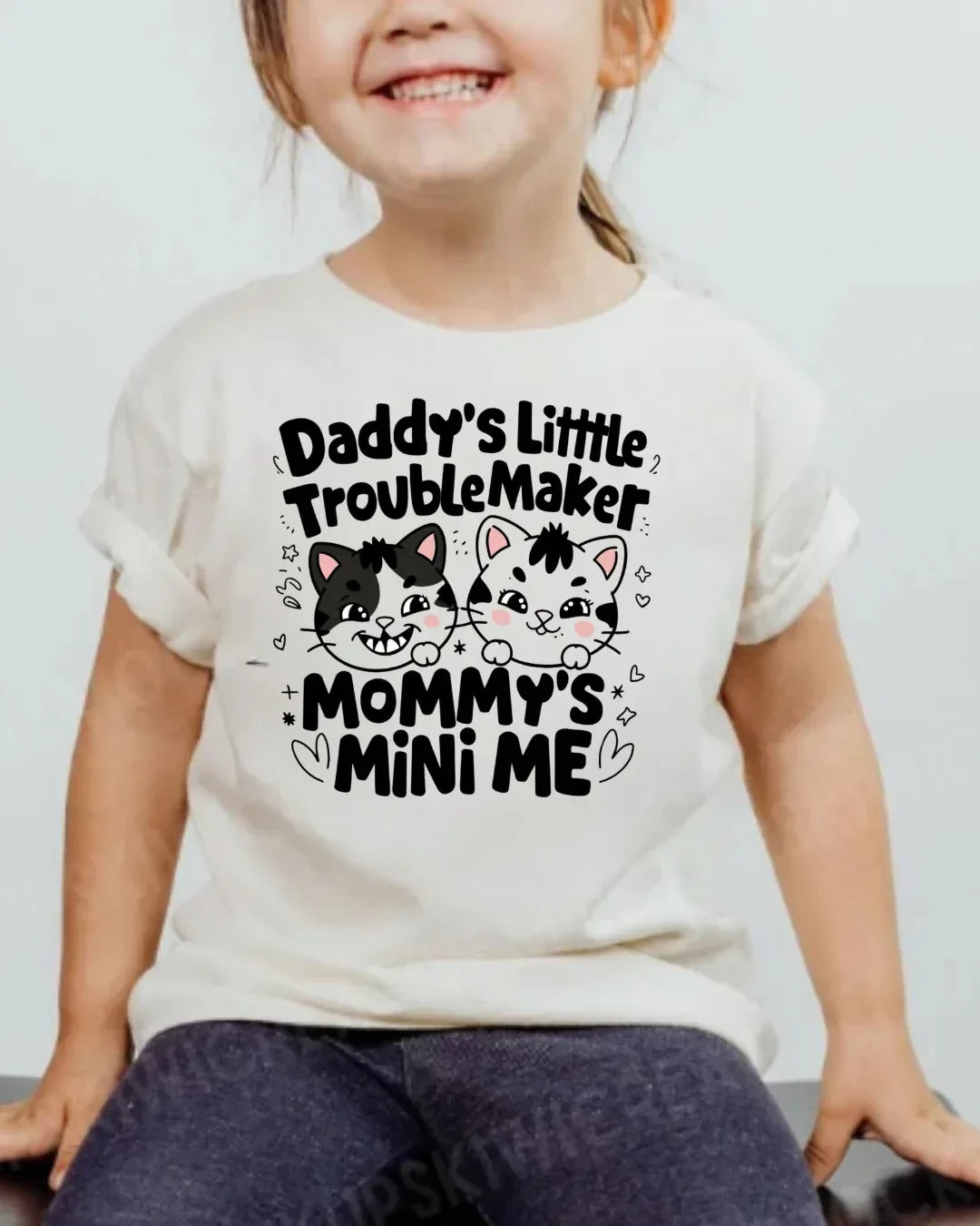 Daddy Little Troublemaker Youth Heavy Cotton T-Shirt - Billien