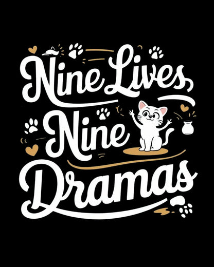Nine Lives Nine Drama Idiom Cotton T-Shirt - Billien