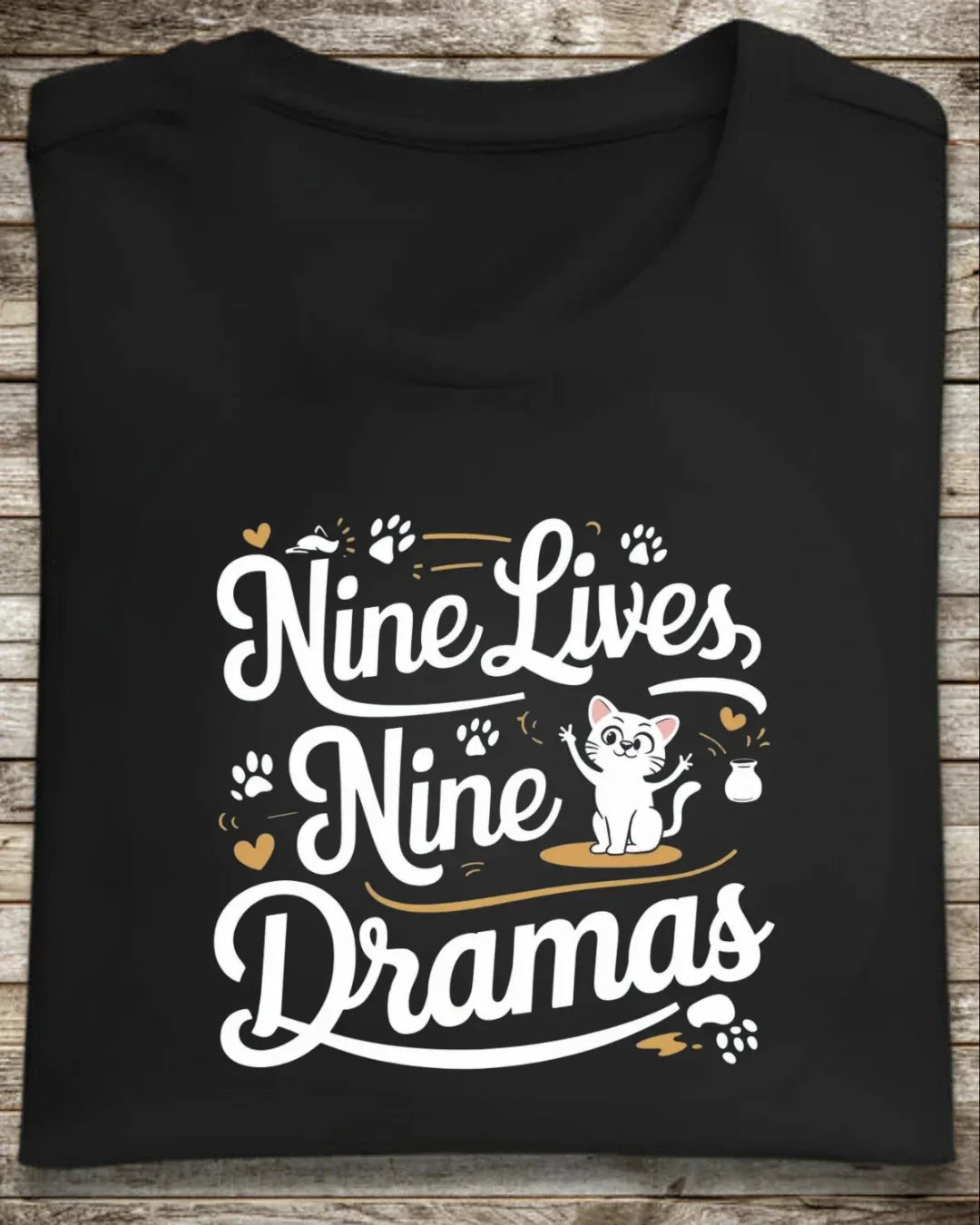 Nine Lives Nine Drama Idiom Cotton T-Shirt - Billien