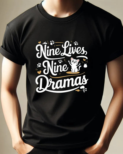 Nine Lives Nine Drama Idiom Cotton T-Shirt - Billien