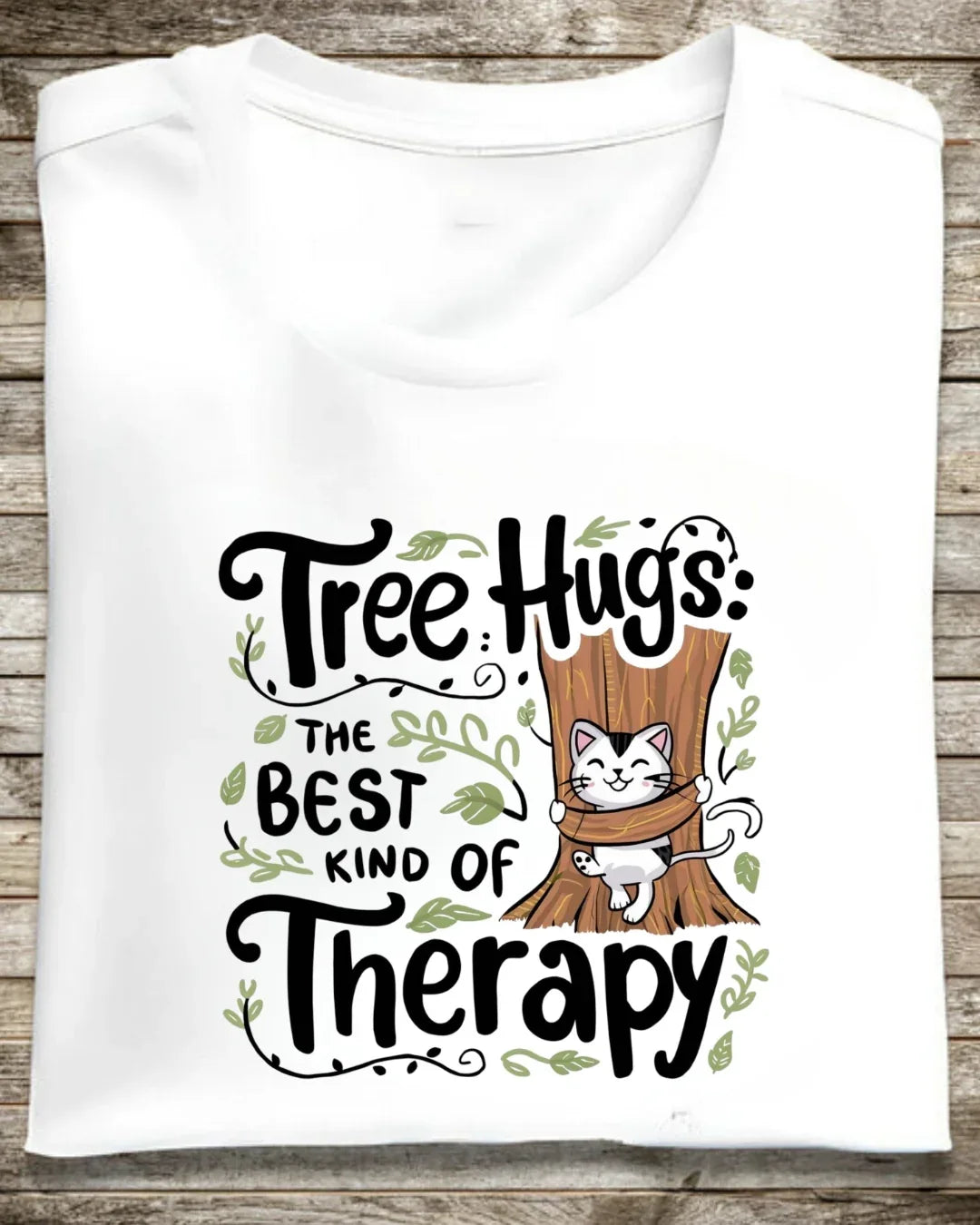 Tree Hugs Best Kind of Therapy Cotton T-Shirts - Billien