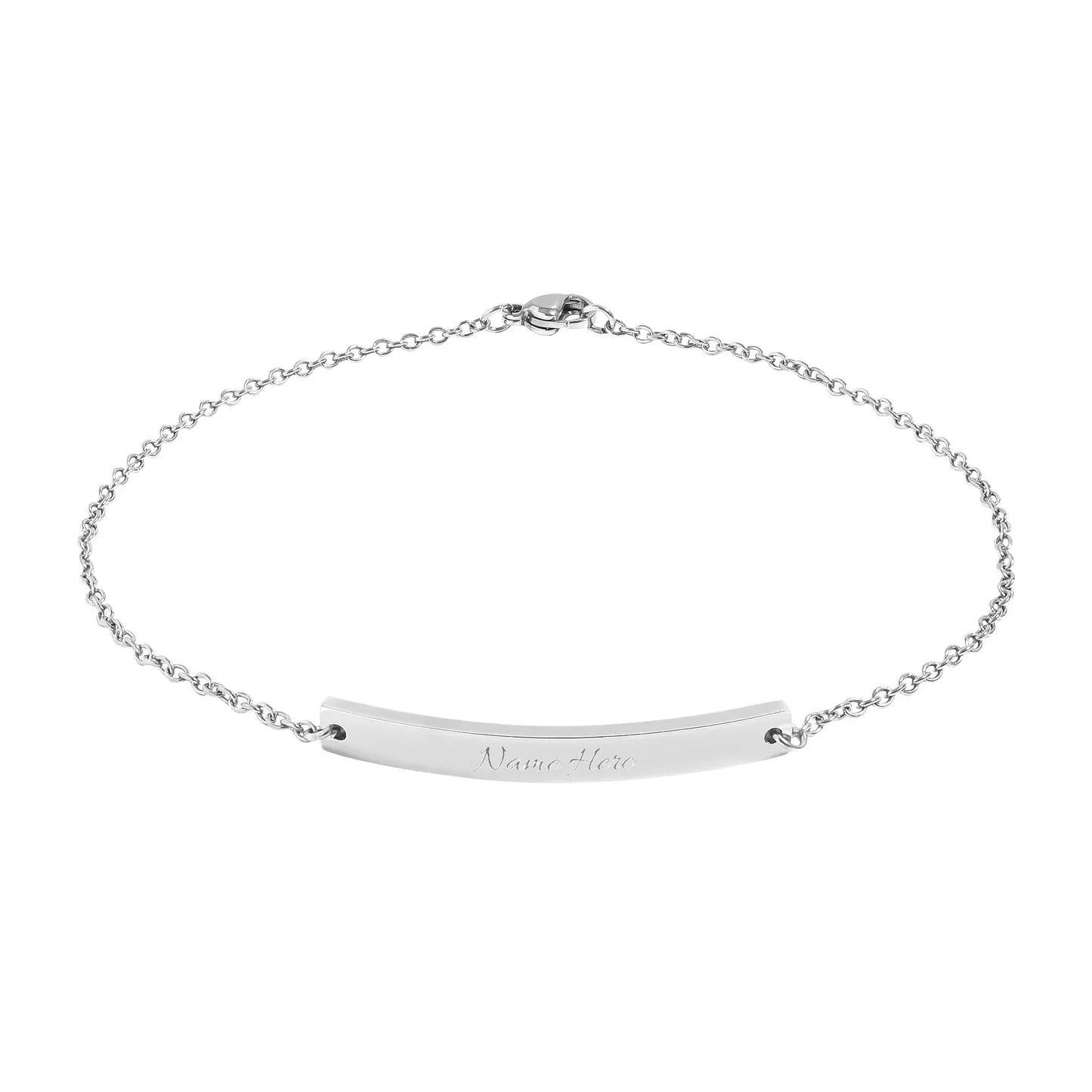 Curved Bar Anklet (Engraving) - Billien