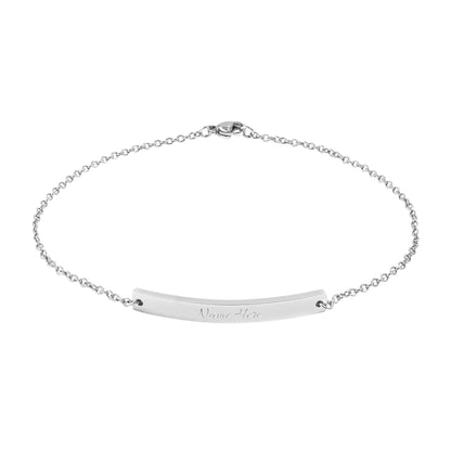 Curved Bar Anklet (Engraving) - Billien