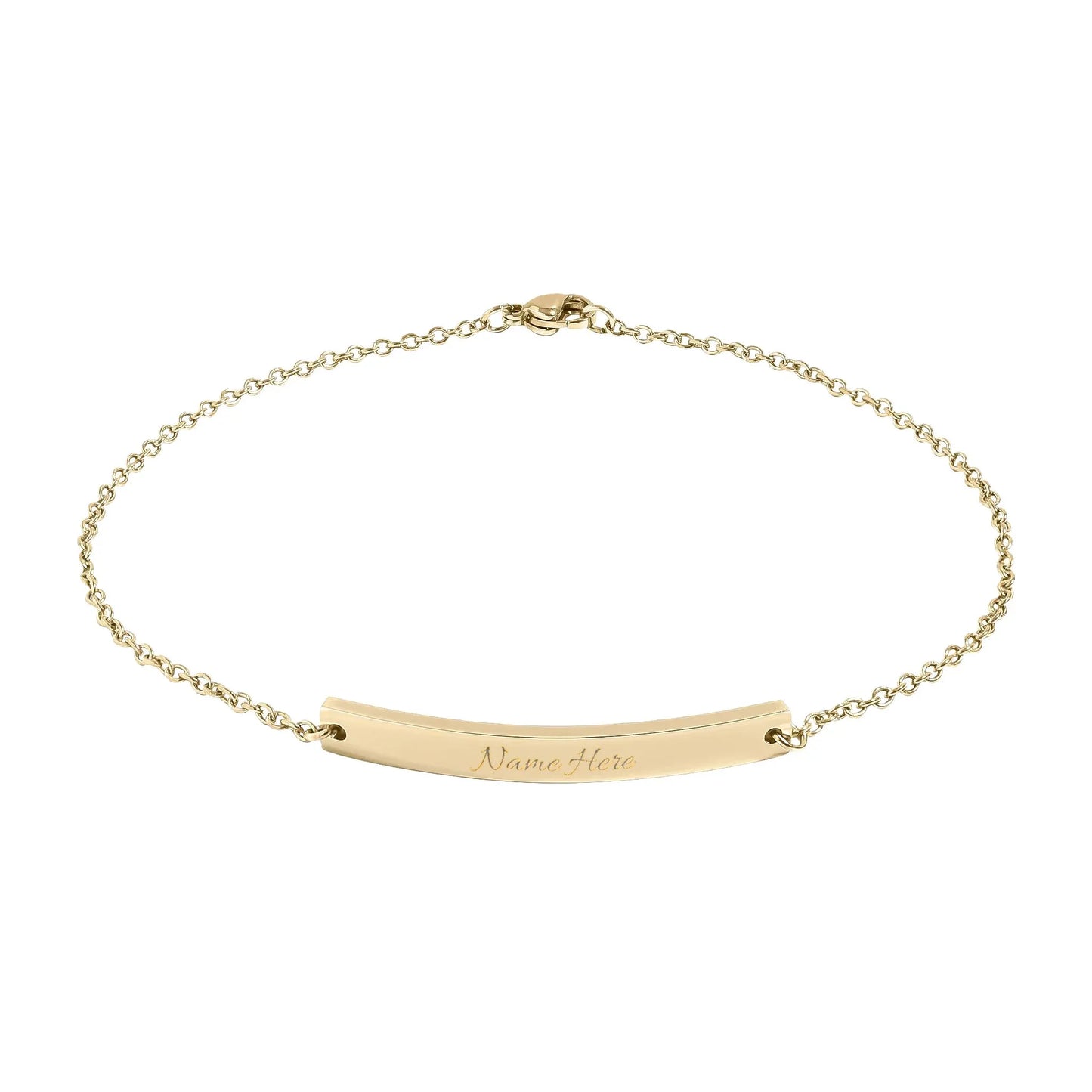 Curved Bar Anklet (Engraving) - Billien