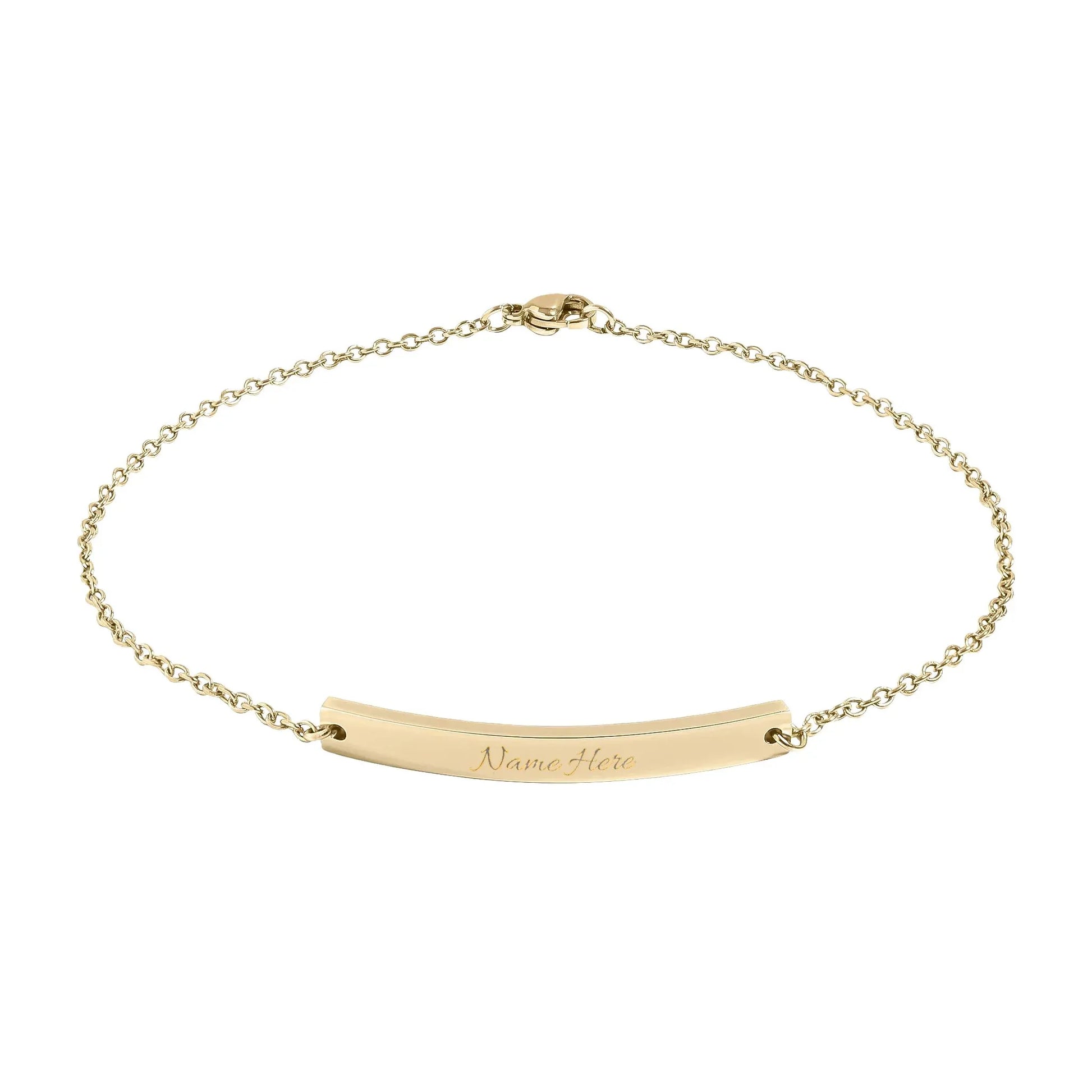 Curved Bar Anklet (Engraving) - Billien