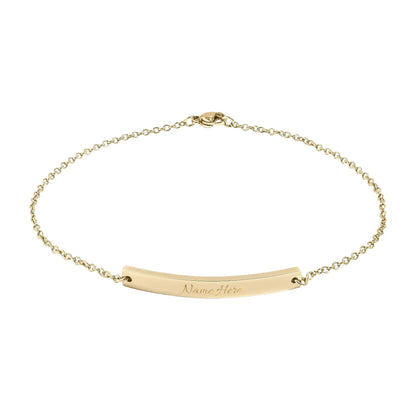 Curved Bar Anklet (Engraving) - Billien