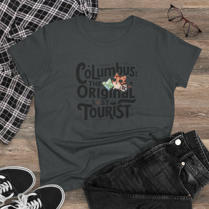 Columbus The Original Lost Tourist Cotton Women Tshirt - Billien