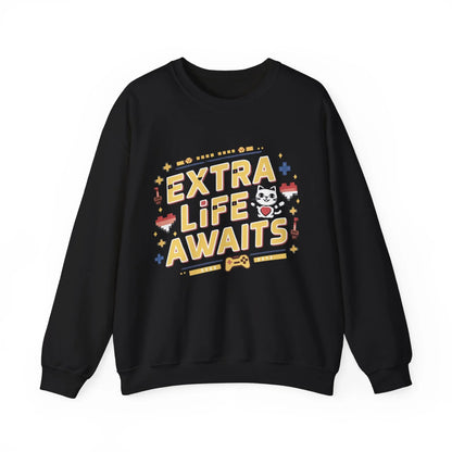 Extra Life Await Vintage Retro Video Game Ultra Cotton Crewneck Sweatshirt - Billien