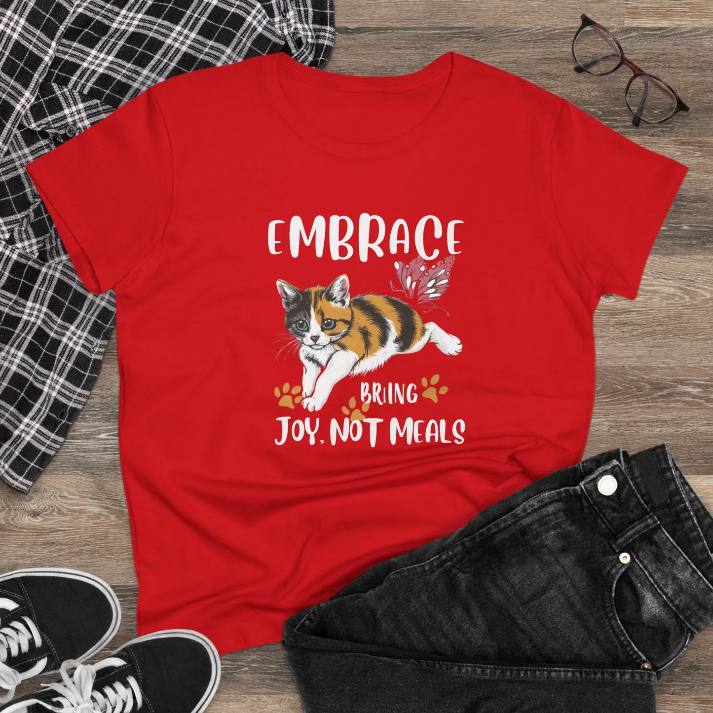 Embrace Bring Joy Not Meal Women Cotton Tshirt - Billien
