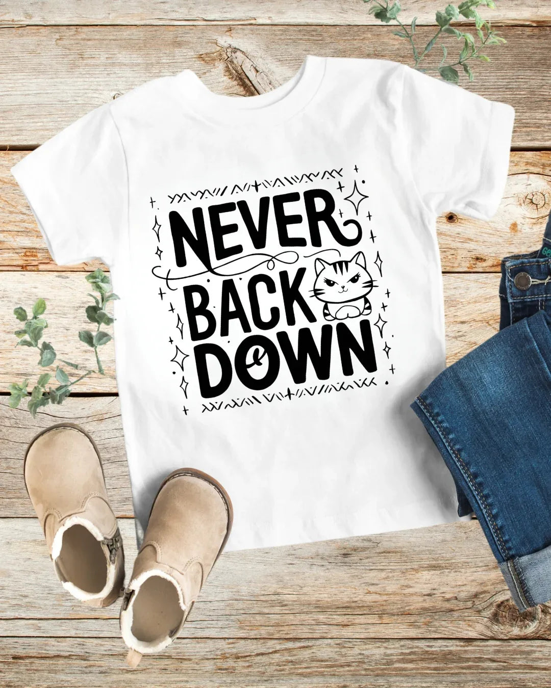Never Back Down Kid Cotton T-Shirt - Billien