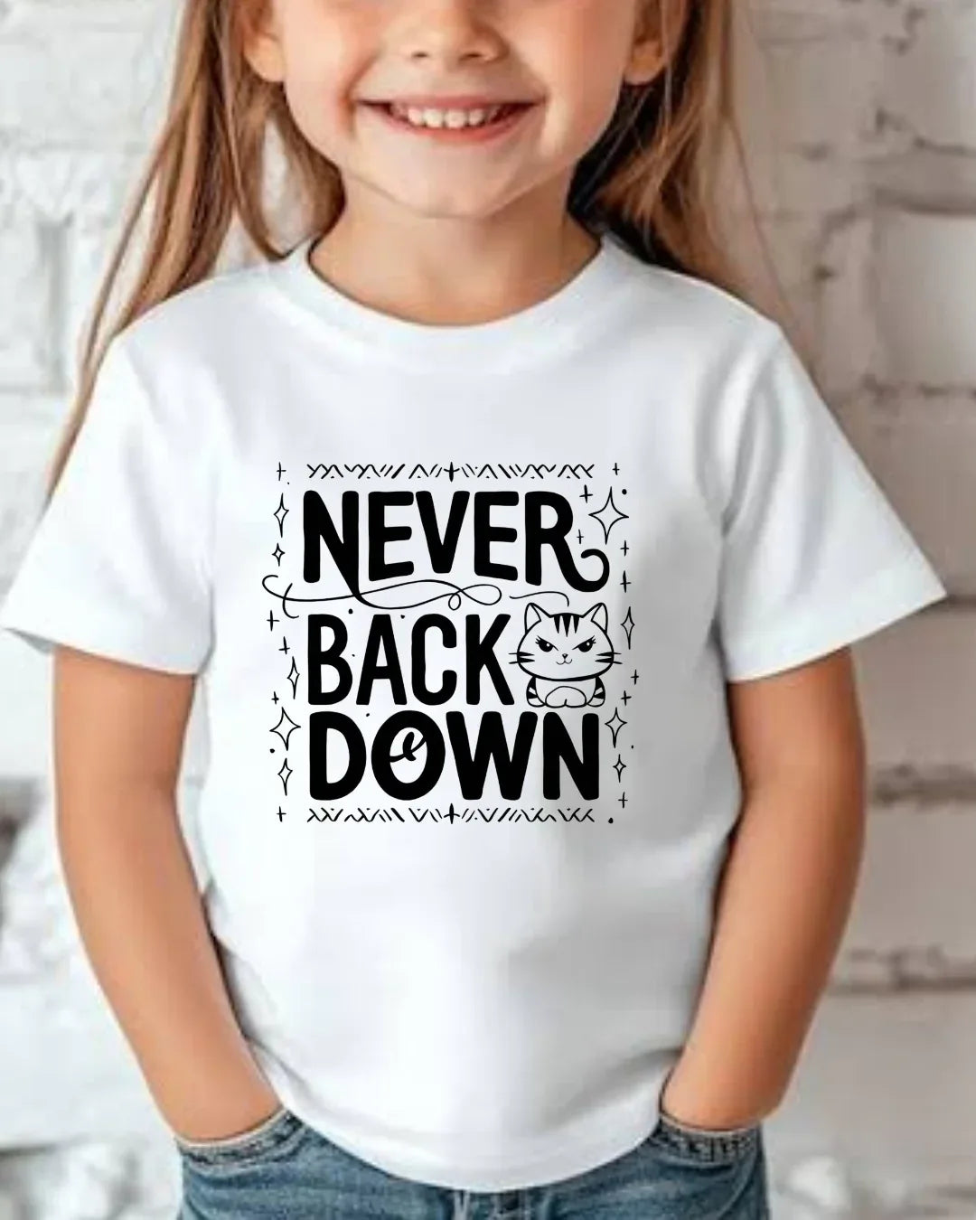 Never Back Down Kid Cotton T-Shirt - Billien