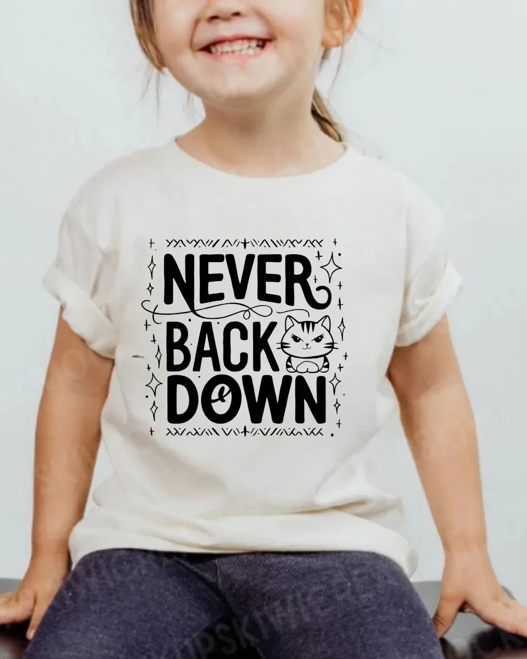 Never Back Down Kid Cotton T-Shirt - Billien