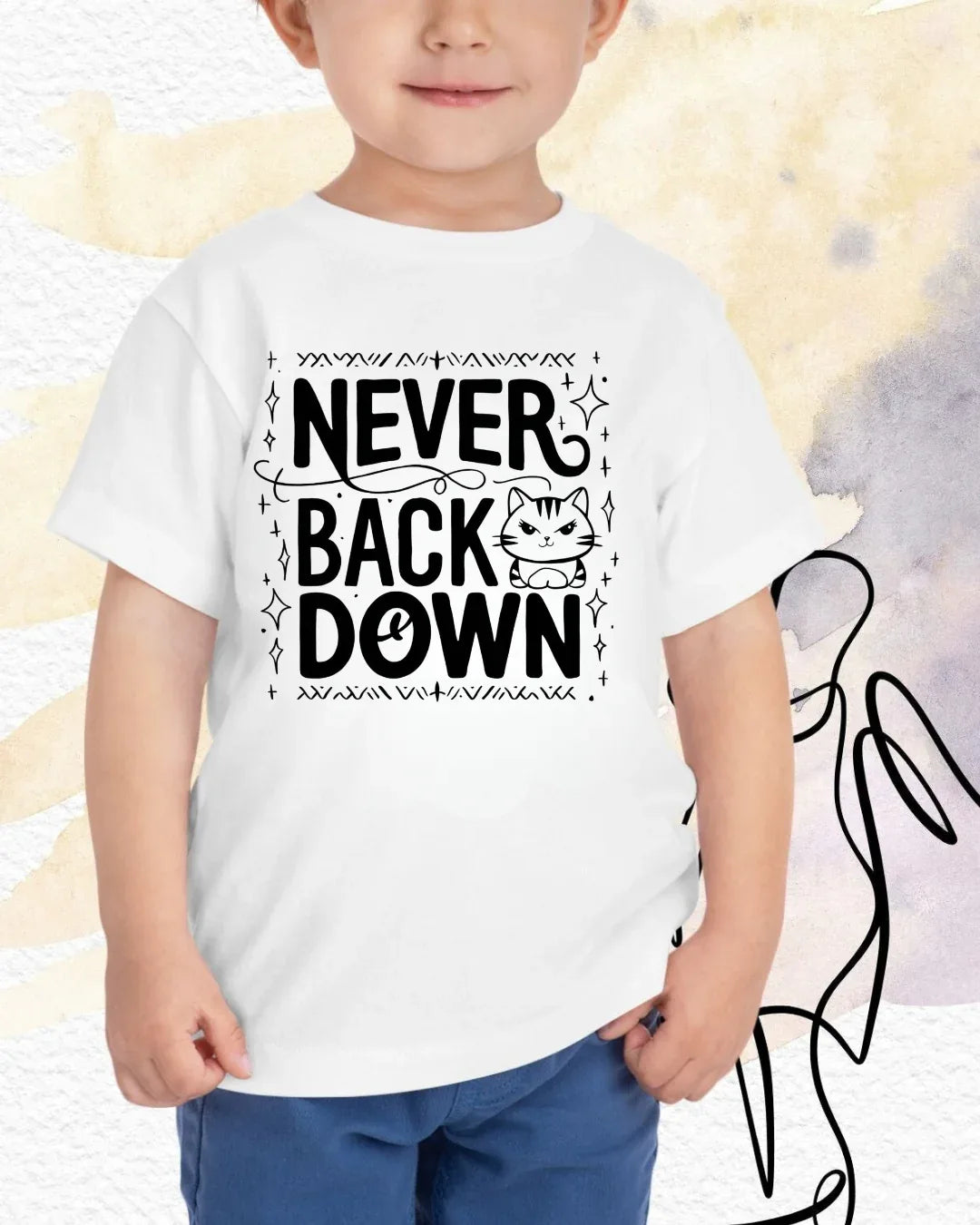 Never Back Down Kid Cotton T-Shirt - Billien